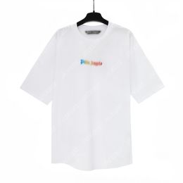 Palm 24SS Summer Rainbow Letter Imprimée logo T-shirt Boyfriend Gift Gift lâche Hip Hop Unisexe Unisexe Lovers à manches courtes Style Tees Angels 2257 Yex