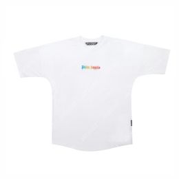 Palm 24SS Summer Rainbow Letter Printing Logo T-shirt Boyfriend Gift Gift lâche Hip Hop Unisexe Unisexe Lovers à manches courtes Style TEES ANGELS 2257