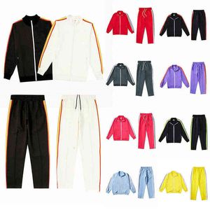 Palm Angel Heren Dames Designer Trainingspakken Sportkleding Sweatshirt Jasje Witte Kleur Streep Zijlint Retro Casual Hoge kwaliteit