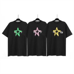 Camiseta de palma para hombres Tshirt Designer T Shirts For Men Camisa de ángulo Carta Color de color Graffiti Hip Hop Juventud Summer Turde suelto Camiseta mujer Man