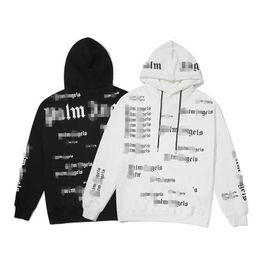 Palm Chaopai Angel volledige afdrukbrief Hooded sweater voor mannen en vrouwen koppels High Street losse hoodie jas
