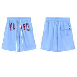 Palm Mens Womens Couleur solide courte lettre d'imprimerie angles sangles rafraîchissantes et respirant shorts de plage d'été 438