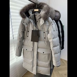 Palm Moose Canada Black Label средней длины, пуховое пальто с синим лисьим воротником, теплое пальто для пар с капюшоном