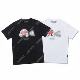 Palm PA 24SS Zomerbrief afdrukken brak onthoofde liefde beer logo t -shirt vriendje geschenk losse oversized hiphop unisex korte mouwliefhebbers stijl teten engelen 2151 gvb