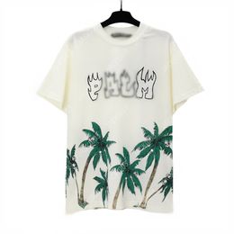 Palm Pa 24SS Lettre d'été Skull Head Impression Logot Shirt Boyfriend Gift Gift Loose Hip Hop Unisexe Unisexe Lovers à manches courtes Style TEES ANGELS 2238 RTB