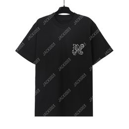 PALM PA HARAJUKU 24SS Summer Lettre d'impression Perles Logo T-shirt Boyfriend Gift Loose Lovia