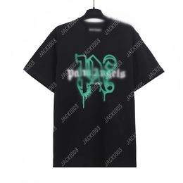 Palm Pa Harajuku 24SS Zomerbrief Druk spray verf logo T -shirt vriendje geschenk losse oversized hiphop unisex korte mouwliefhebbers stijl Tees Angels 2273 pnj