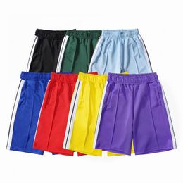 Palm Tree Angel Rainbow Webbing Strip shorts masculinos e femininos shorts de grife estampados com monograma roupas casuais retrô roupas de praia de verão
