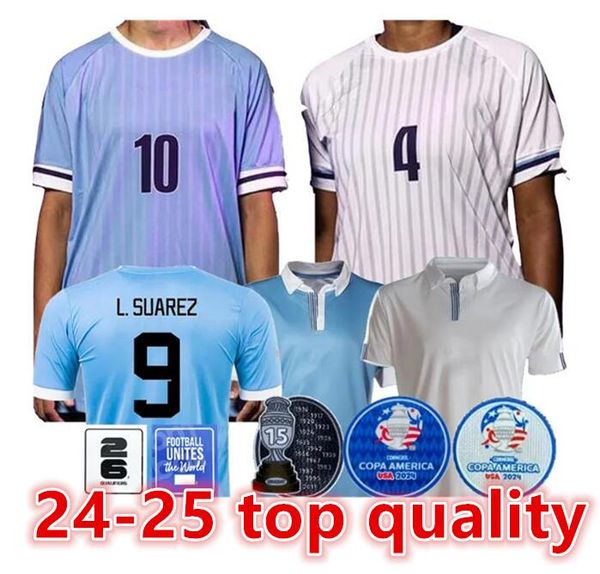 Uruguay 2024 Copa América Copa Camiseta de fútbol Camisetas Kids Kit 25 Nacional 24/25 Camiseta de fútbol local visitante Especial del 100 aniversario Interno VALVERDE SUAREZ CAVANI66