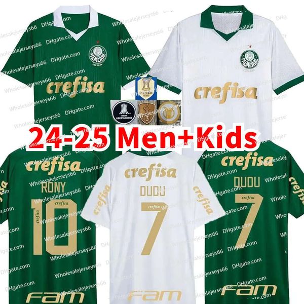 Palmeiras Dudu Soccer Jerseys 2024 Home Green Breno Lopes Rony G.Gomez Away Away D.Barbosa Lucas Lima G.Menino Mina G.Veron Kids Kit Soccer Uniforms