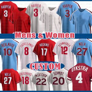 3 Bryce Lenny Philadelphie Harper Dykstra Baseball Jersey J.T. Realmuto Nick Castellanos Kyle Schwarber Rhys Hoskins Mike Schmidt Aaron Nola Jean Segura Zack Wheeler