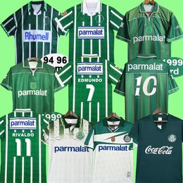 Palmeiras Soccer Jersey Retro Home Green Away White R Carlos Edmundo Zinho Rivaldo Evair 1999 1997 1996 1994 1993 1992 1980 93 94 95 96 97 98 99 Camisa de fútbol
