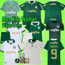 24 25 Palmeiras voetbalshirts met advertenties Mannen Kids Kit Endrick Dudu Rony G.Gomez Estevao Veiga M.Lopez Murilo Piquerez 2024 2025 Voetbalshirt Fan Player Versie Uniform