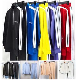 palmms aangelss designer heren trainingspak man sweatsuit vrouw trainingspakken zip nek lange mouw polyester letter bedrukt loszittende sportkleding sportpak jassen