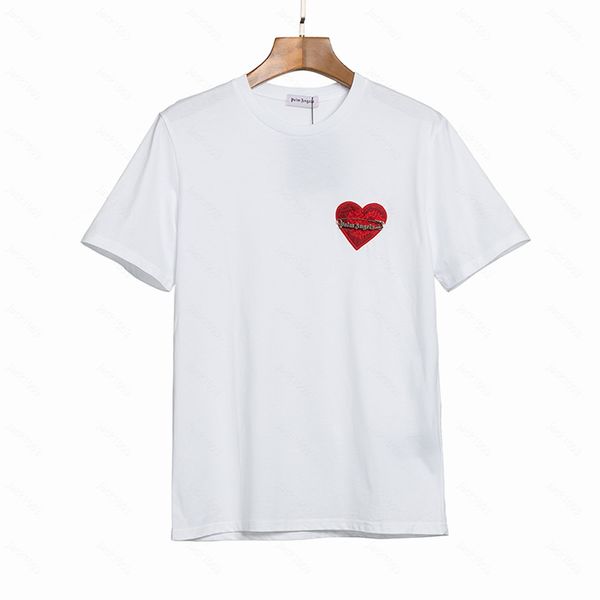 Palms Angels camisetas carta suelta Casual Unisex cuello redondo manga corta hombres mujeres amantes estilo novio regalo camiseta 2034 03