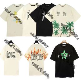 Camisa de ángulos de palmeras Camisetas para hombres de verano Mans Stylist Tee Guillotine Bear Palms Oso impreso Manga corta Oseros truncados Plamas Angels Tees Palms Camiseta 353