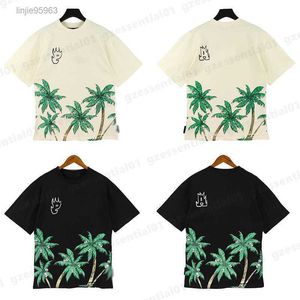 Palms Print T-shirt Fashion Letter Short Sleeveved Crew Neck T-shirt Word Angels Mens Summer Street Hip Hop Designer Casual TshirtsDK90