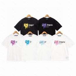 Palms T-shirts 23SS Lettre Palm Angel PA Logo Lâche Casual Unisexe Col Rond Manches Courtes Hommes Femmes Amoureux Style Petit Ami Cadeau T-shirt Angels 2082 ZTM