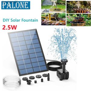 PALONE 2,5 W fonteinpomp op zonne-energie met 6 spuitmonden en 4ft waterleidingpomp op zonne-energie voor vogelbad, vijver, tuin en andere plaatsen. L230620