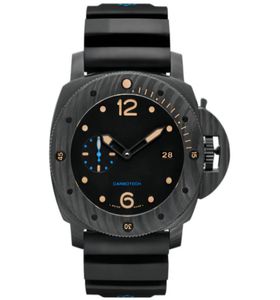 PAM 0616 MENS Automatische horloges 47 mm Dial Black Color 2555 Mechanische beweging Carbotech polshorloge Luminous4149437