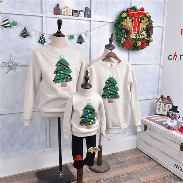 Pamas Mommy and Daughter Vêtements Jersey de Noël pour toute la famille Tree Family Matching Tenues 231114