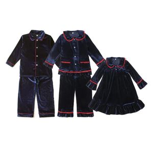 Pamas gros famille correspondant hiver enfant en bas âge marine rouge Veet enfants PJS enfants vêtements bébé filles garçons pyjamas de noël 23021