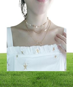 Pameng Zilver Kleur Ketting Bladeren Multi Layer Choker Ketting voor Vrouwen Collier Femme Mode-sieraden Goud Color6761631