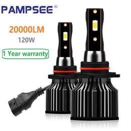 PAMPSEE 2 pièces 100W 20000LM H7 LED H4 Canbus H1 H8 H9 H11 HB3 HB4 ampoules de phares de voiture 9005 9006 antibrouillard automatique 6500K 12V Q7 lumière de voiture