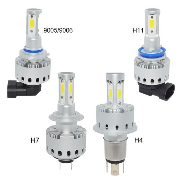 PAMPSEE 2 pièces haute puissance 90W 12000LM H4 phare de voiture LED H7 LED H8 H9 H11 HB4 9006 9005 HB3 COB ampoule de phare LED