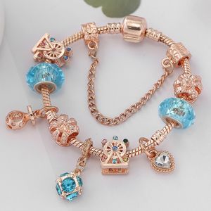 Pandora Bracelet Rose Gold Series gekleurde glas Merk armbanden ontwerper voor dames titanium stalen sieraden ontwerper gouden armbandtennisarmband