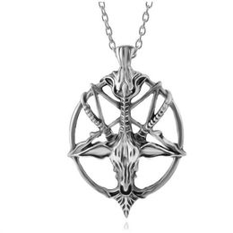 Pan God Schedel Hanger Kettingen Mode Retro Dames Heren Pentagram Geit Hoofd Keten Neutraal Geluk Legering Vintage Kettingen Sieraden AB5