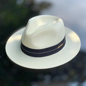 Chapeau de paille Panama unisexe, haut Fedora, grande taille de tête, pare-soleil réglable, élégant, Style polyvalent pour homme, 240309
