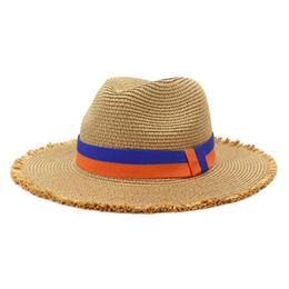 panama vrouwen hoeden zomer stro riem band casual effen kaki kameel vrouwen hoeden outdoor strand zon bescherming jazz panama mannen hoed