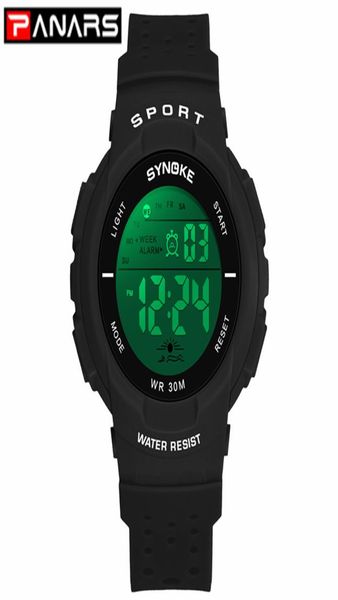 Panars Kids Sports Digital Watches coloridos LED Hollow Out Strap Multifunción Estudiantes de relojes electrónicos casuales Adolescentes Boys8282071