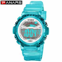 PANARS kinderhorloge jongens student meisjes waterdichte sport LED digitaal polshorloge kleurrijk mode sporthorloge voor Kids239S