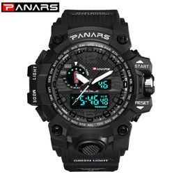 PANARS Mannen Sport Digitaal Horloge Waterdicht LED Shock Mannelijke Militaire Elektronische Leger Horloge Outdoor Multifunctionele Klok LY19121338t