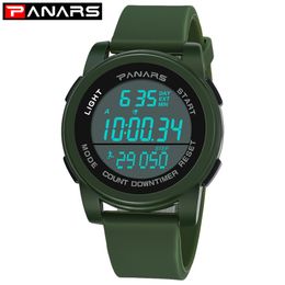 PANARS New Fashion Watches Mans Outdoor Sports Luminous Digital Wrist Watch Diving Stopwatch Waterproof LED Shockproof 8108 311R