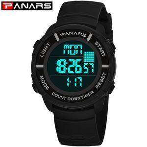 Panars Nieuwe buitensportmannen kijken Waterbestendige polshorloges voor zwemmen mannelijke sport LED Display Digital Watch Hour 8103