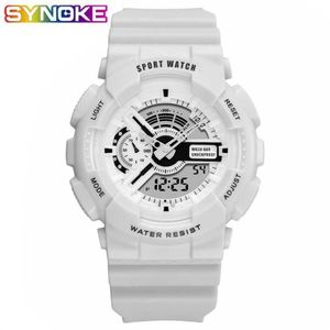 PANARS Sport de plein air blanc montre numérique hommes femmes réveil 5Bar étanche choc militaire es LED affichage 210728208p