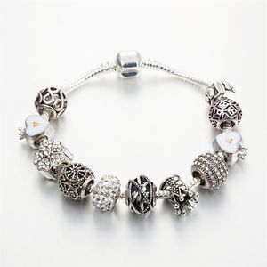 Pand Strands – bracelet vintage à faire soi-même, couronne en diamant, cœur de pêche, avec perles à grand trou, ornement 248R