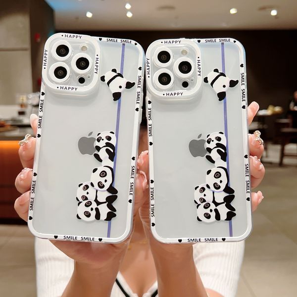 Panda Apple 14 coque de téléphone portable iPhone13promax coque souple 7Plus8P paquet complet silicone anti-chute