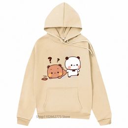 Panda Bear Graphic Sweats à capuche Carto Bubu et Dudu Sweat Filles Kawaii Imprimer Pull Femmes Casual Grande Taille Streetwear V90V #