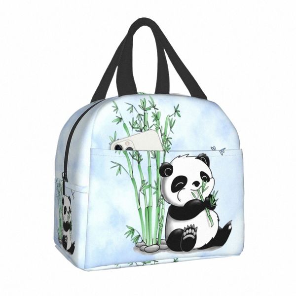 Panda Bear Isulative Lunch Sac pour Cam Travel Travel Portable Thermal Coler Box Lanch Box Femmes Kids Work Picnic Food Stange Sacs 98G2 #