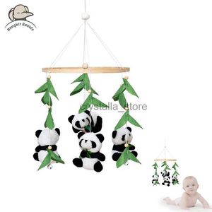 Panda bed bell baby rammelaarspeelgoed 0-12 maanden houten op het bed pasgeboren muziek doos bed bel hangende speelgoed wieg decoratie cadeau hkd230817