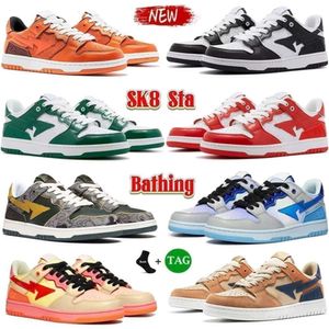 Panda Designer Chaussures Sk8 Hommes Femmes Chaussures A Baignade Apes Baskets Nigo Court Sta Chaussure Plate-Forme Basse Noir Blanc Brevet Abc Camo Bleu Orange Marron Hommes Femmes Train