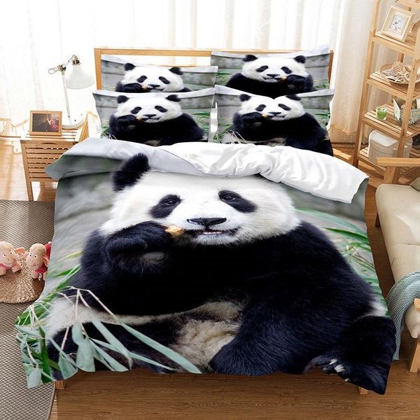 Coquette de couette panda ensemble de literie jumelle de motif animal mignon pour garçons filles microfibre géante sauvage panda king size couette couverture