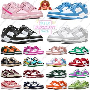 Panda Low Casual Chaussures Triple rose Rose Whisper Gris Gray Fog Actif Fuchsia UNC Blossom Team Green Syracuse Pâques bas Sports extérieurs Men de sport Femme Trainers Sneakers