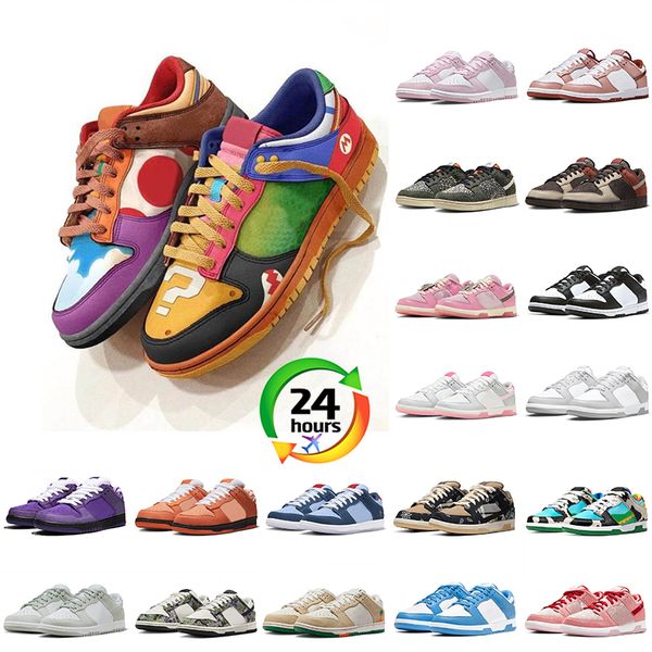 Panda Zapatillas bajas para correr Diseñador Mujer Hombre Cactus Jack Concept x Purple Labster Kentucky Next Natur Tapiz floral Jarritos UNC Chunky Zapatillas de deporte con caja