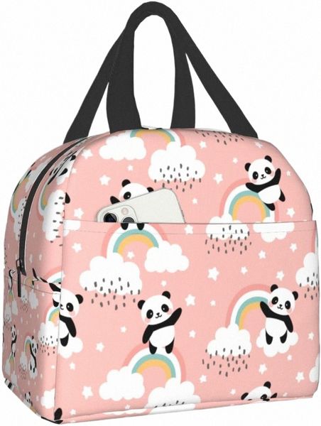 Panda Lunch Sacs Cooler Tote Organisateur Sacs Réutilisable Lunch Box pour Femmes Hommes Garçons Filles Travail En Plein Air Pique-Nique École g6lZ #