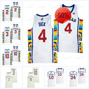 Aangepaste Kansas Jayhawks Gradey Dick 2022 NCAA College Basketball Jersey Jalen Wilson Adams Bobby Pettiford Joseph Yesufu Christian Braun